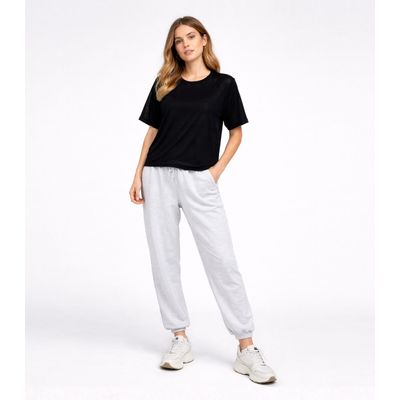 Blusa Feminina Básica Com Tecido Liso Infinita Cor Preto P / Preto
