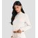 Blusa Feminina Gola Alta Cruzada Canelada Dianna Bege GG / Bege