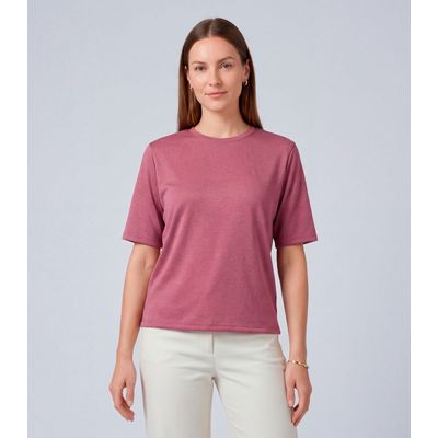 Blusa Feminina 100% Poliéster Básica Infinita Cor Rosa GG / Rosa