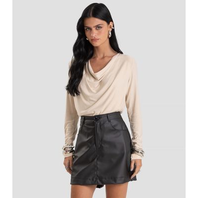 Blusa Feminina Degagê em Malha de Viscose Dianna Bege M / Bege