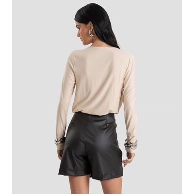 Blusa Feminina Degagê em Malha de Viscose Dianna Bege M / Bege