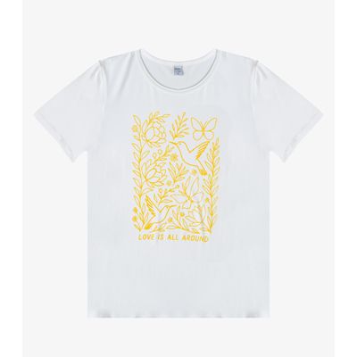 Blusa Feminina Com Estampa Localizada Infinita Cor Bege G / Bege