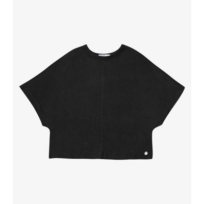Blusa Feminina Ampla Viscotricot E Ribana Endless Preto P / Preto