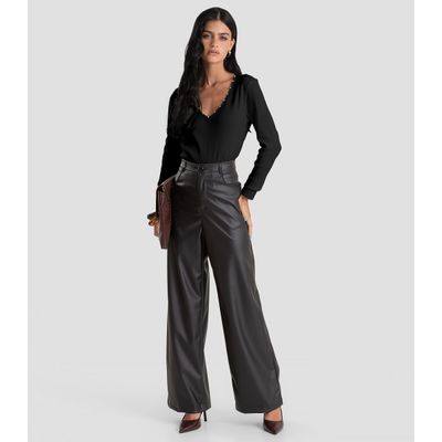Blusa Feminina Canelada com Rebites Dianna Preto G / Preto