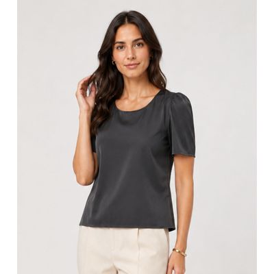 Blusa Feminina Em Malha Langui Infinita Cor Cinza P / Cinza