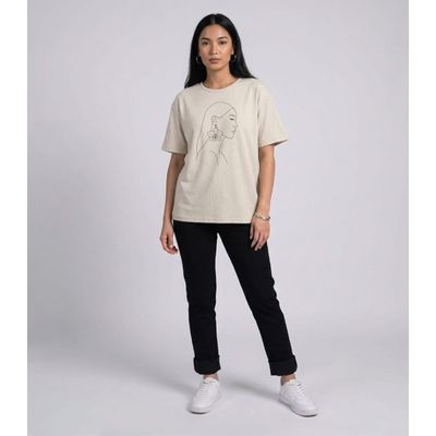 Blusa Feminina Com Estampa Localizada Infinita Cor Bege G / Bege