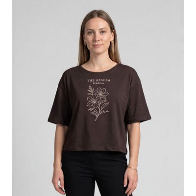 Blusa Feminina Com Estampa Localizada Infinita Cor Marrom GG / Marrom