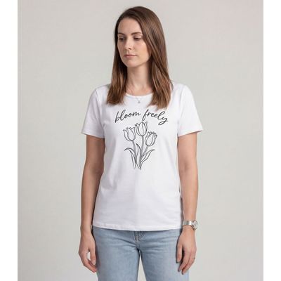Blusa Feminina em Malha Visco Infinita Cor Branco GG / Branco