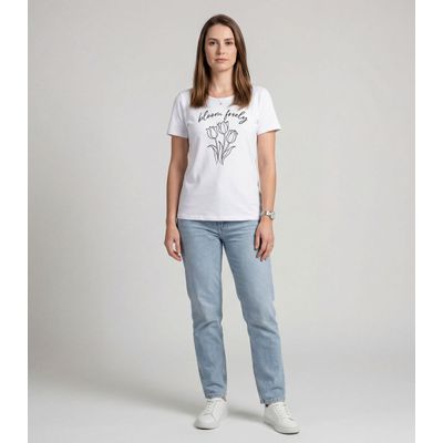 Blusa Feminina em Malha Visco Infinita Cor Branco GG / Branco