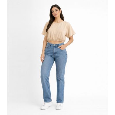 Blusa Feminina Elástico Na Cintura Infinita Cor Marrom M / Marrom