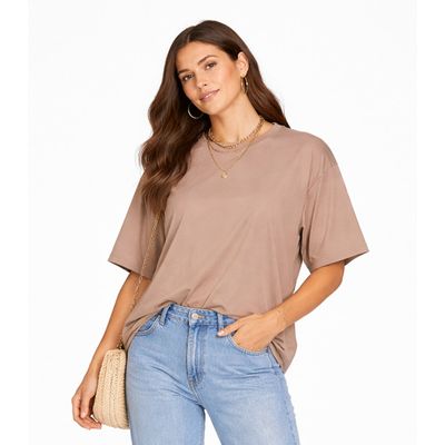 Blusa Feminina Com Mangas Amplas Infinita Cor Marrom P / Marrom