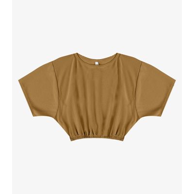 Blusa Feminina Elástico Na Cintura Infinita Cor Marrom G / Marrom