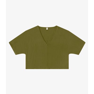 Blusa Feminina Com Recorte em Viscose Rovitex Verde GG / Verde