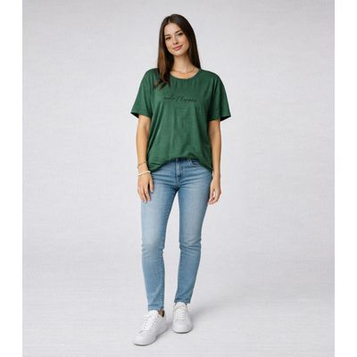 Blusa Feminina Estampa E Costa Maior Infinita Cor Verde GG / Verde