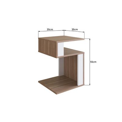 Mesa De Canto Lateral Para Apoio Com Nichos Montana Branco
