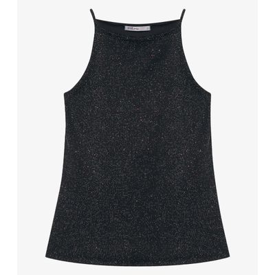 Blusa Feminina De Alça Shine Endless Preto GG / Preto