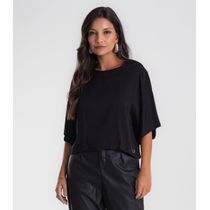 Blusa Feminina Box Manga Ampla Viscose Endless Preto