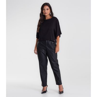 Blusa Feminina Box Manga Ampla Viscose Endless Preto GG / Preto