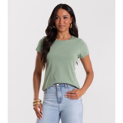 Blusa Feminina Cotton Leve Básica Rovitex Verde M / Verde
