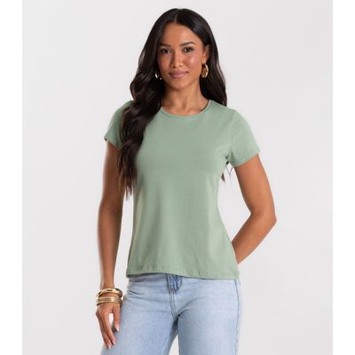 Blusa Feminina Cotton Leve Básica Rovitex Verde G / Verde