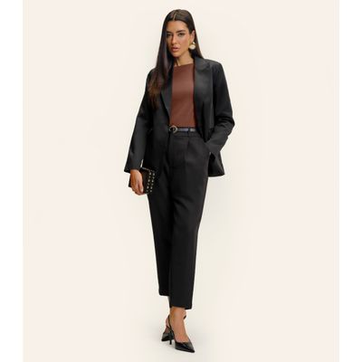 Blazer Feminino Em  Alfaiataria Endless Preto G / Preto