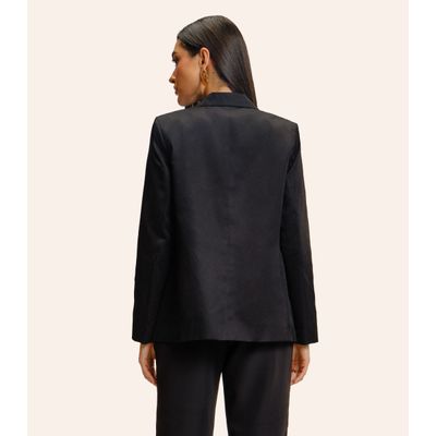 Blazer Feminino Em  Alfaiataria Endless Preto M / Preto