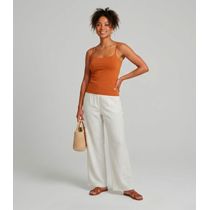 Blusa Feminina De Alça Poliamida Style Box Marrom