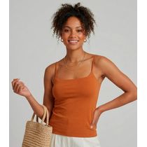 Blusa Feminina De Alça Poliamida Style Box Marrom