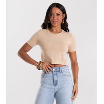 Blusa Básica Feminina Cotton Leve Rovitex Marrom