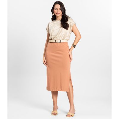 Blusa Feminina em Viscotorcion Rovitex Bege G / Bege