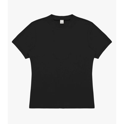 Blusa Feminina Básica Em Ribana Com Gola Rovitex Preto GG / Preto