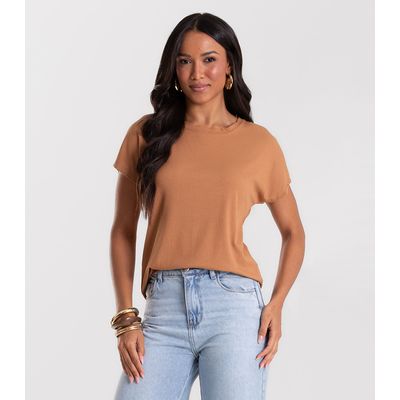 Blusa Feminina Canelada Rovitex Marrom GG / Marrom