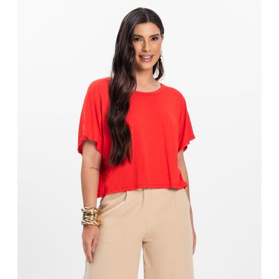 Blusa Feminina com Manga Morcego Rovitex Laranja P / Laranja