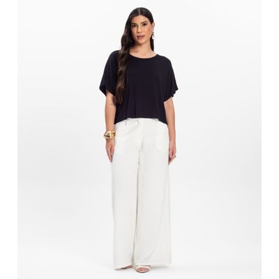 Blusa Feminina com Manga Morcego Rovitex Preto G / Preto