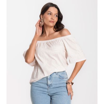 Blusa Feminina Ciganinha Infinita Cor Bege G / Bege