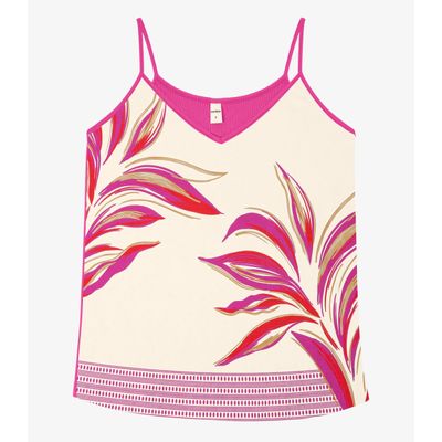 Blusa de Alças Poly Flex Ribana de Viscose Rovitex Rosa G / Rosa