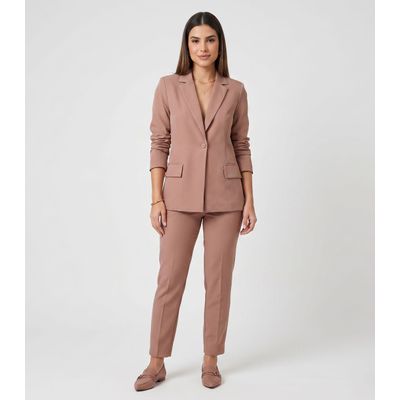Blazer Feminino Alfaiataria Endless Marrom P / Marrom