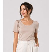 Blusa Feminina Em Malha Langui Infinita Cor Marrom