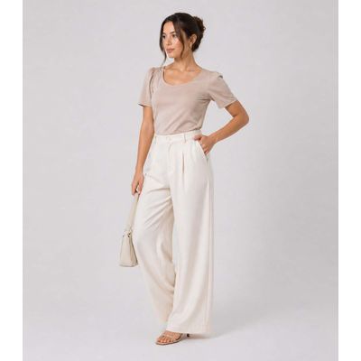 Blusa Feminina Em Malha Langui Infinita Cor Marrom G / Marrom