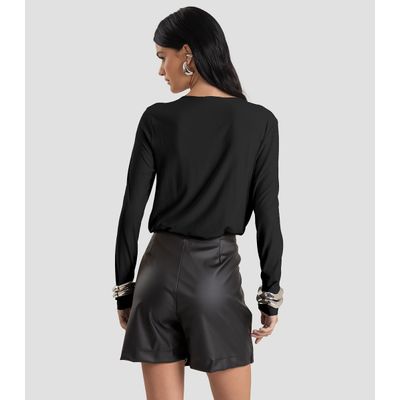 Blusa Feminina Degagê em Malha de Viscose Dianna Preto GG / Preto