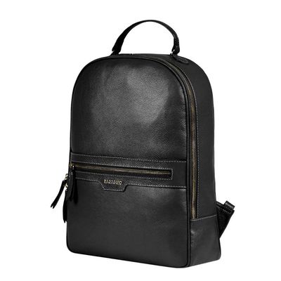Mochila Feminina Couro Basic Grande Preta G / Preto