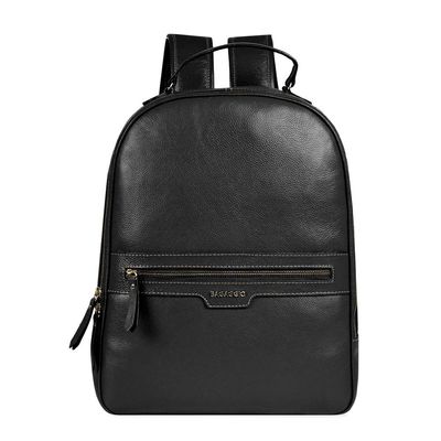 Mochila Feminina Couro Basic Grande Preta G / Preto