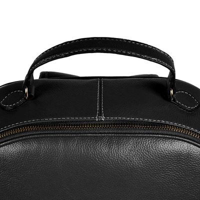 Mochila Feminina Couro Basic Grande Preta G / Preto