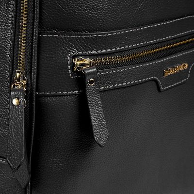 Mochila Feminina Couro Basic Grande Preta G / Preto