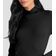 Blusa Feminina Gola Alta Cruzada Canelada Dianna Preto PP / Preto