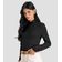 Blusa Feminina Gola Alta Cruzada Canelada Dianna Preto G / Preto