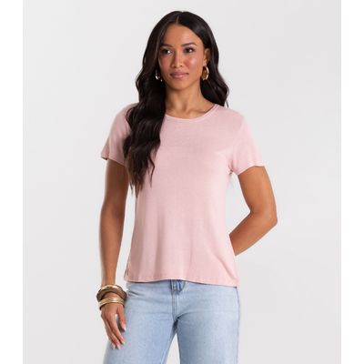 Blusa Feminina Básica Visco Tricot Rovitex Rosa G / Rosa