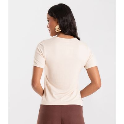Blusa Feminina Básica Visco Maquinetada Rovitex Bege GG / Bege