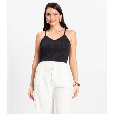 Blusa de alça Infinita Cor Preto M / Preto