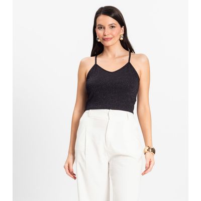 Blusa de alça Infinita Cor Preto M / Preto